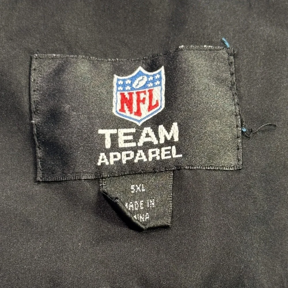 Carolina Panthers NFL Team Apparel Windbreaker Mens 5XL Black Blue Jacket